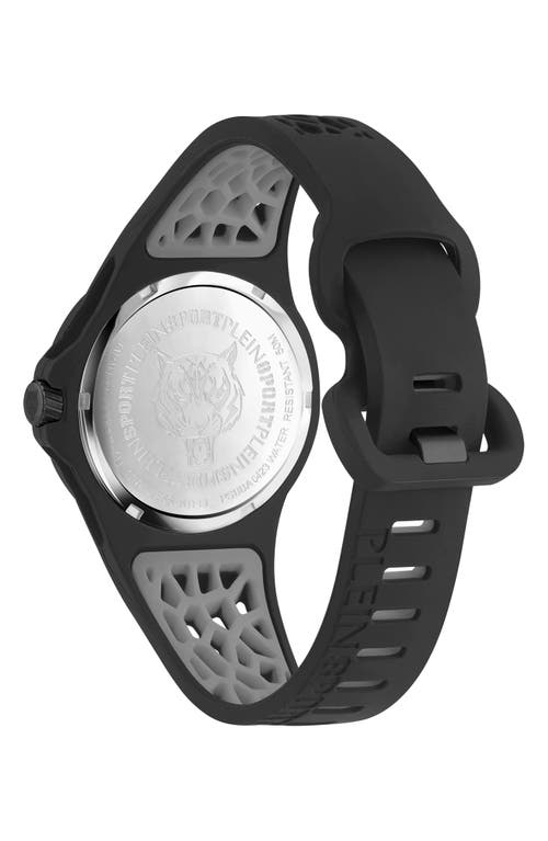 Philipp Plein Sport Three-hand Quartz Silicone Strap Watch, 40mm In Ip Black