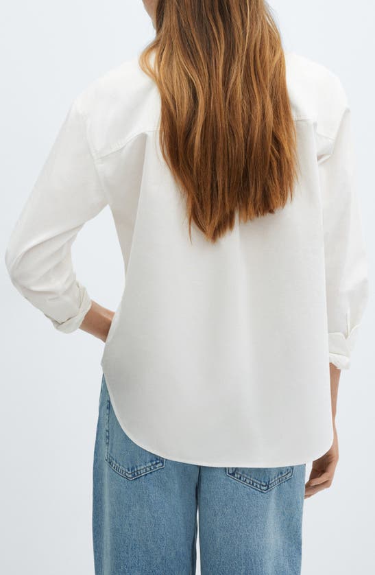Shop Mango Cotton Button-up Shirt In Off White