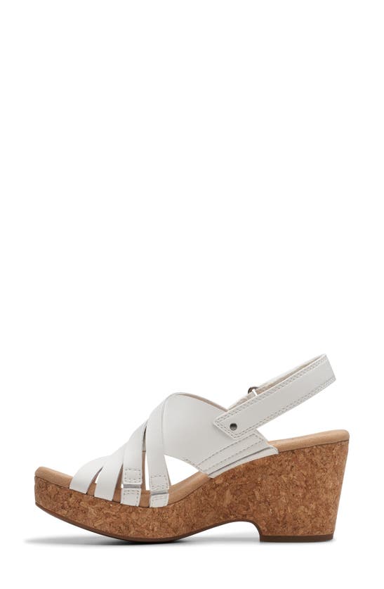 Shop Clarks ® Giselle Ivy Platform Sandal In White Leather