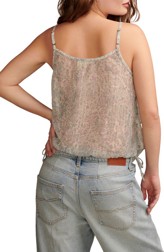 Shop Lucky Brand Asymmetric Ruffle Camisole In Egret Multi