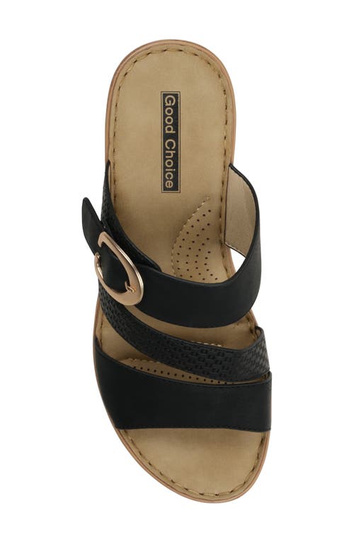 Shop Good Choice New York Odalis Platform Wedge Slide Sandal In Black