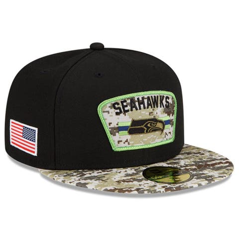 Seattle Seahawks New Era Black With Realtree Camo Bill 59FIFTY Fitted Hat