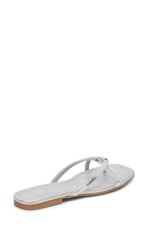 Shop Dolce Vita Lucca Flip Flop In Silver Distressed Leather