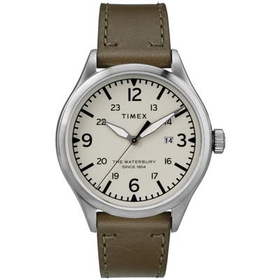 Timex Waterbury Leather Strap Watch, 40Mm