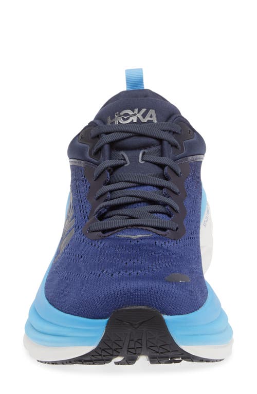 Shop Hoka Bondi 8 Running Shoe In Bellwether Blue/bluing