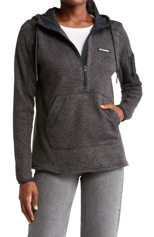 Columbia Women's Sweater Weather&trade; Half Zip Hooded Pullover in Black Heather