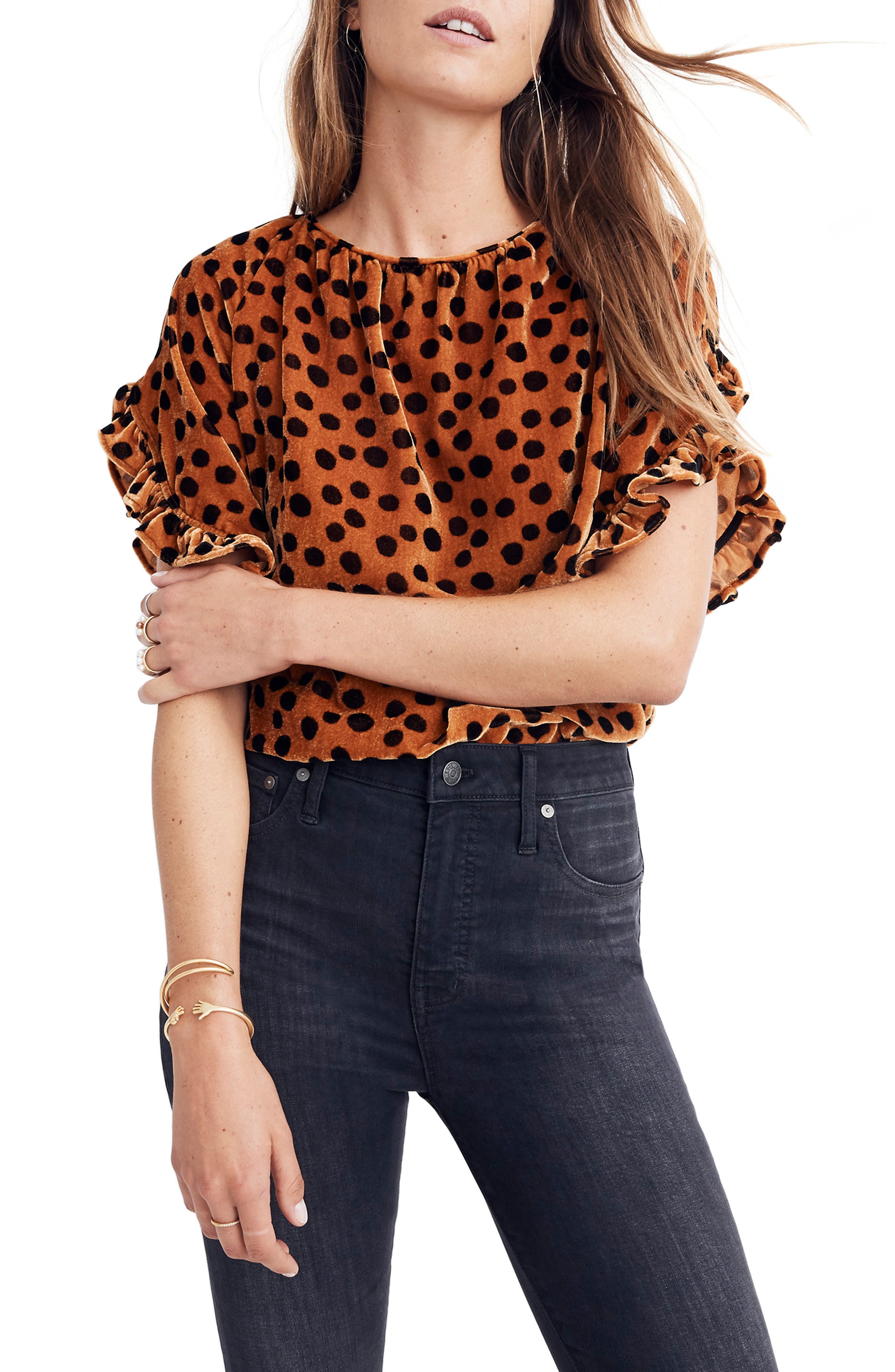 madewell memento ruffle sleeve top