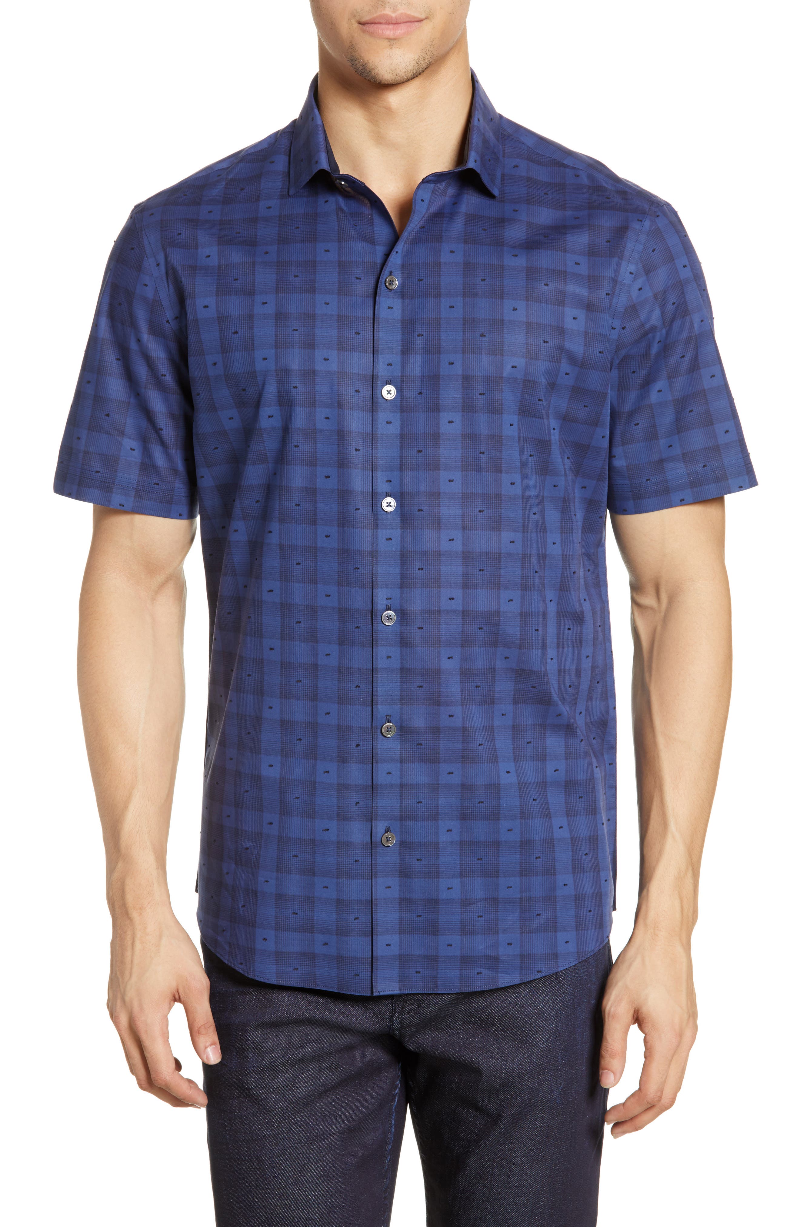 Zachary Prell Kee Plaid Regular Fit Sport Shirt, Blue
