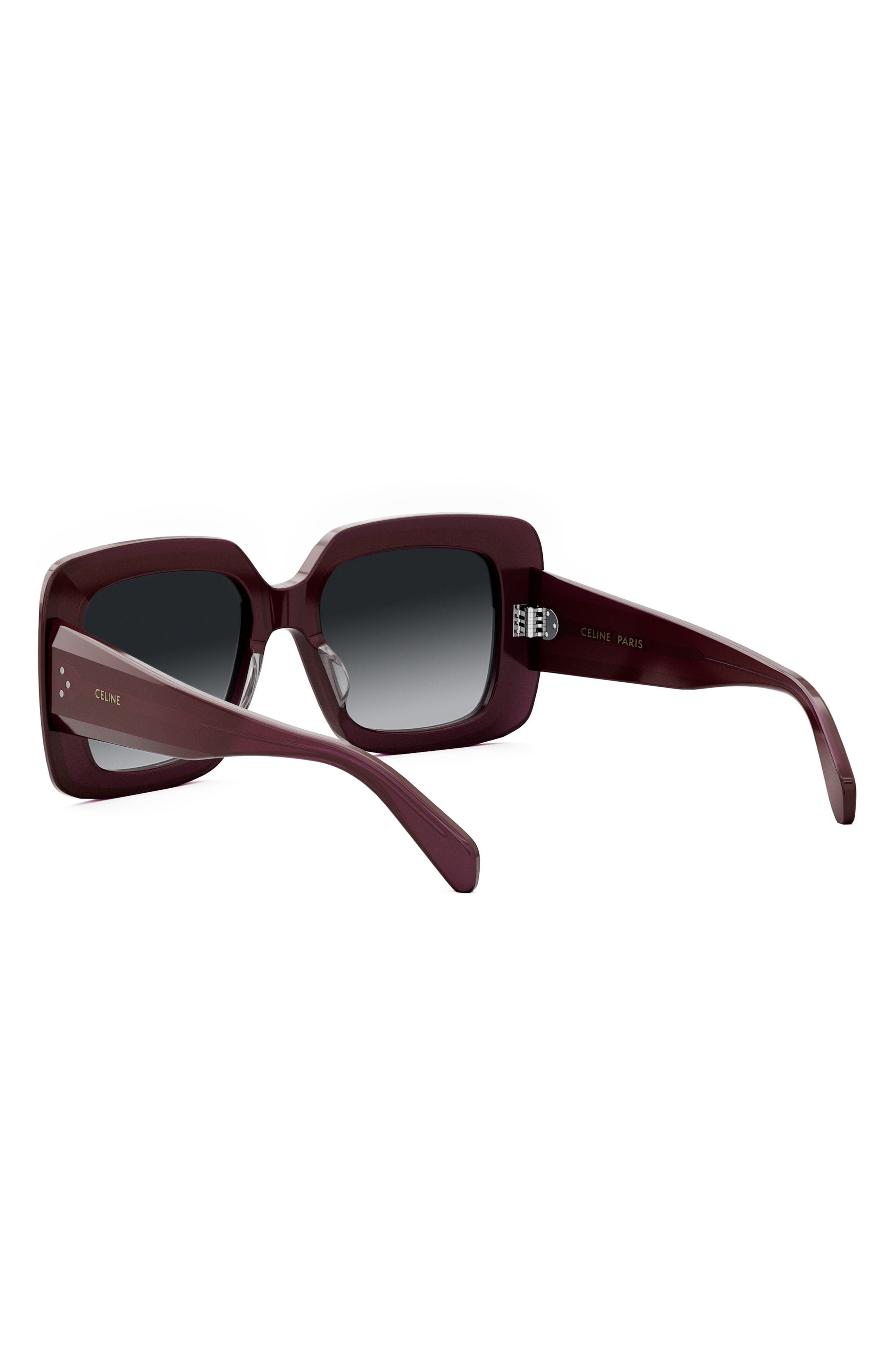 Celine Triomphe Sunglasses 53mm Rectangular Bordeaux/Smoke CELINE Triomphe 53MM Rectangular Sunglasses | Saks Fifth Avenue main image 3