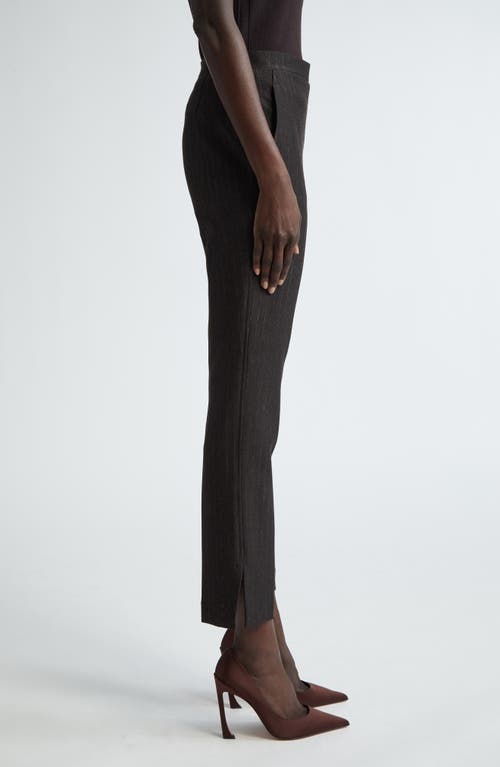 Shop St John St. John Collection Pinstripe Jersey Ankle Pants In Mocha