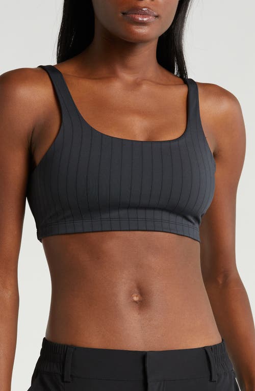 Pinstripe Sports Bra in Black