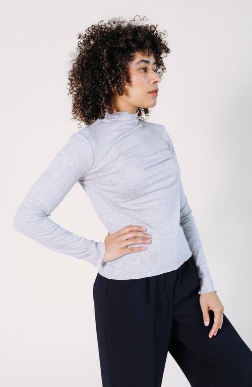 Poplinen Norma Modal Ribbed Turtleneck In Heather Gray