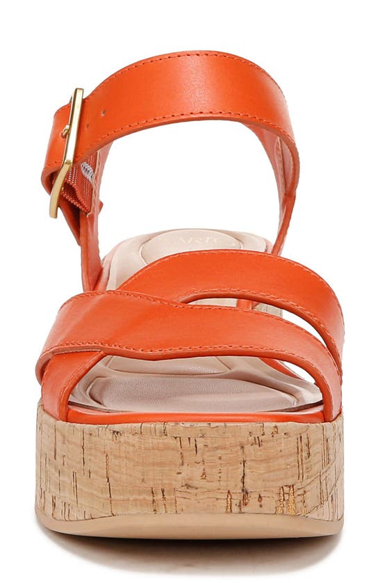 Shop Sarto By Franco Sarto Tilly Ankle Strap Platform Wedge Sandal In Orange