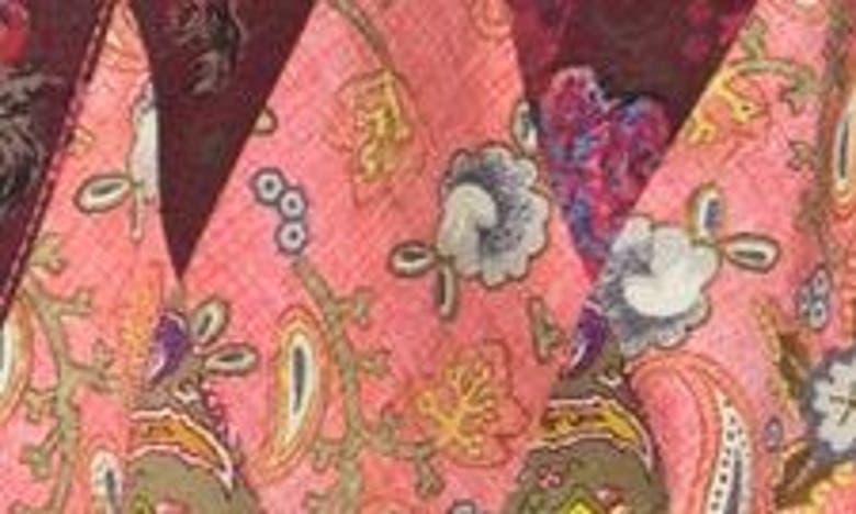 Cinq À Sept Thea Patchwork Christianna Tie Front Top In Pale Rose Multi
