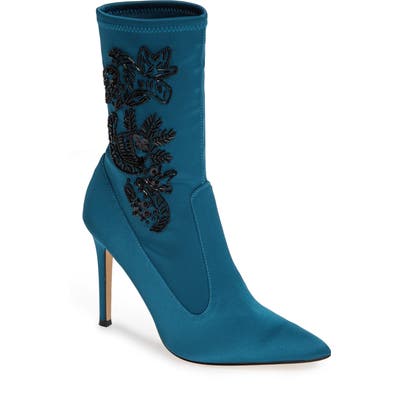Nina Dorella Pointy Toe Bootie, Blue/green