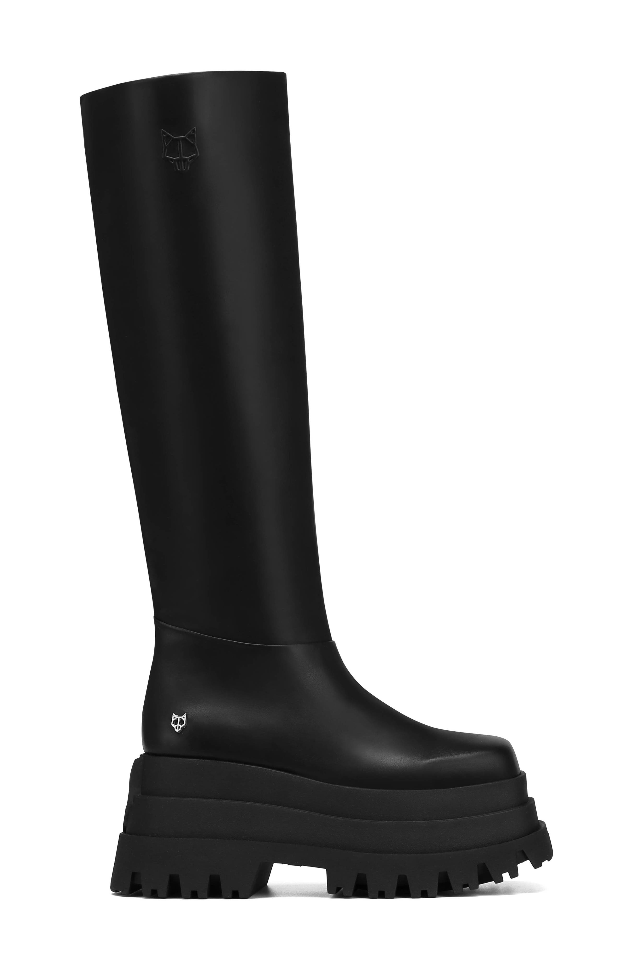 NAKED WOLFE Sasha Platform Tall Boot in Black | Smart Closet