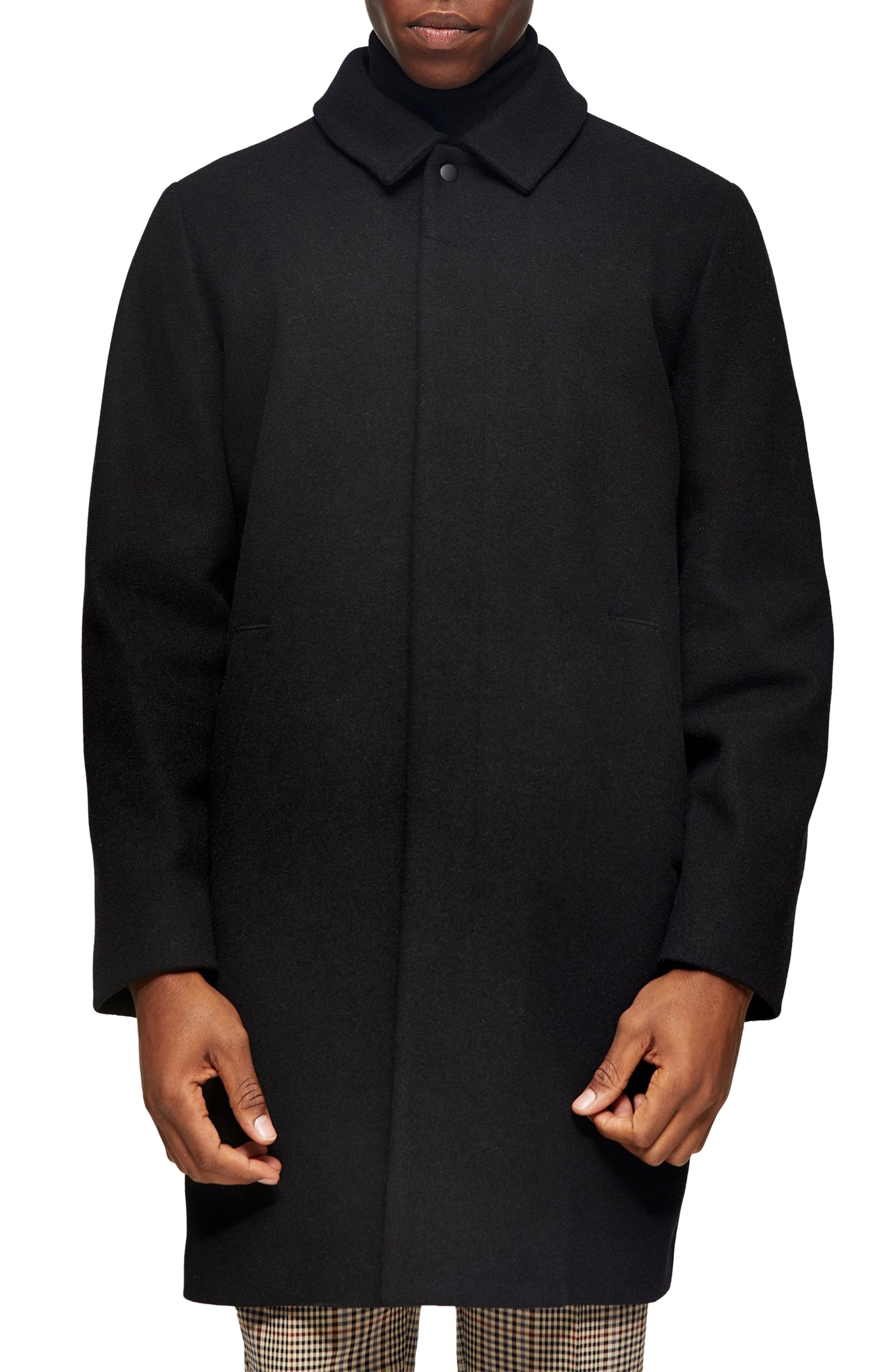 Topman hotsell black overcoat