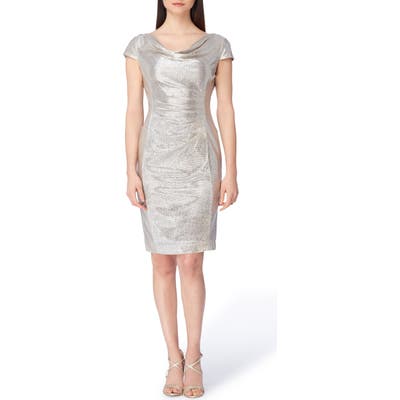 Tahari Metallic Foil Cocktail Dress, Metallic