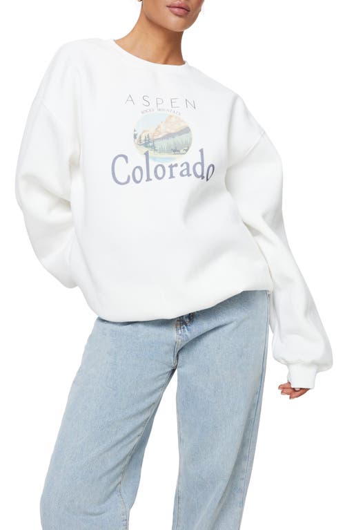 Princess Polly Colorado Oversize Graphic Sweatshirt White at Nordstrom,