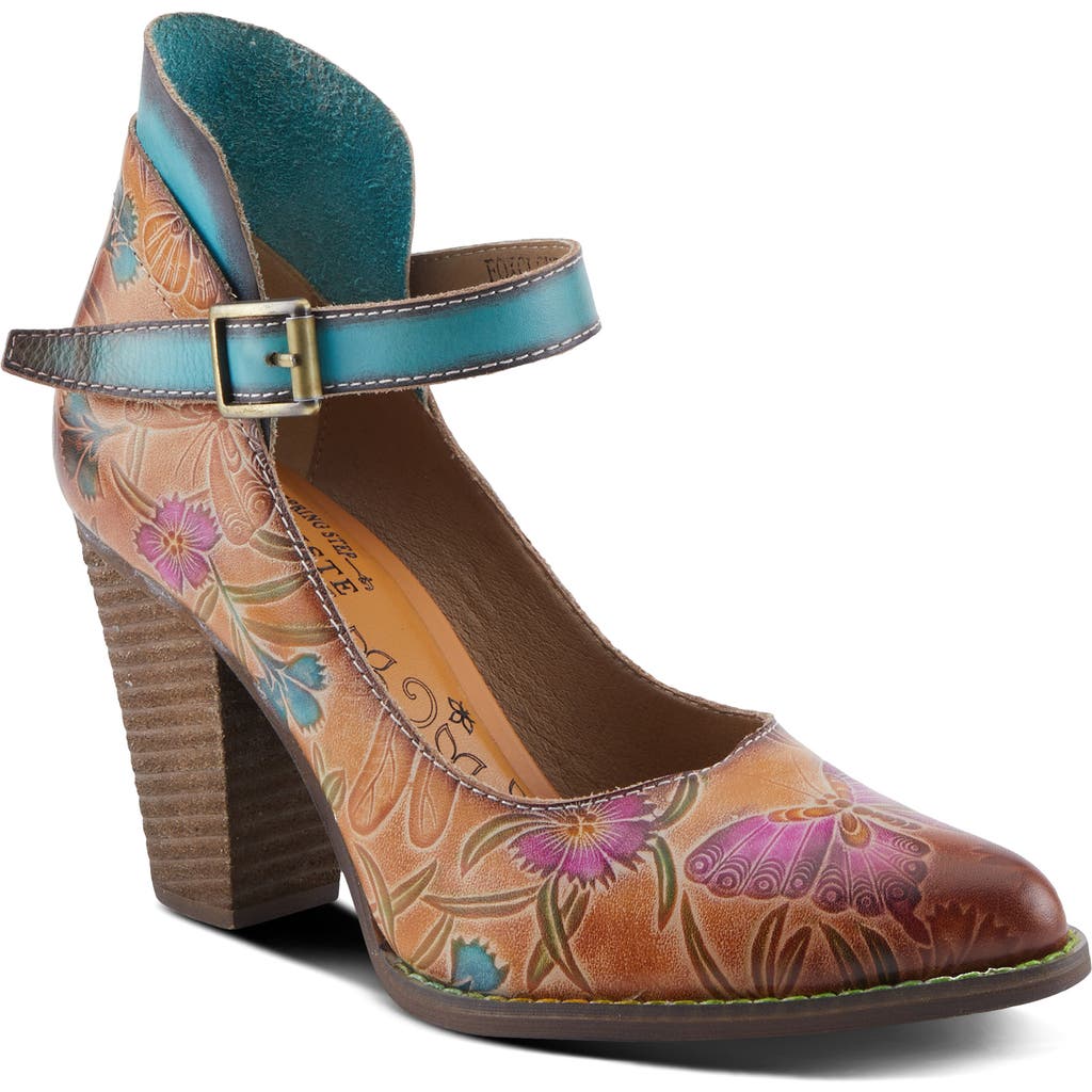 L'artiste By Spring Step Foxglove Ankle Strap Pump In Camel Multi