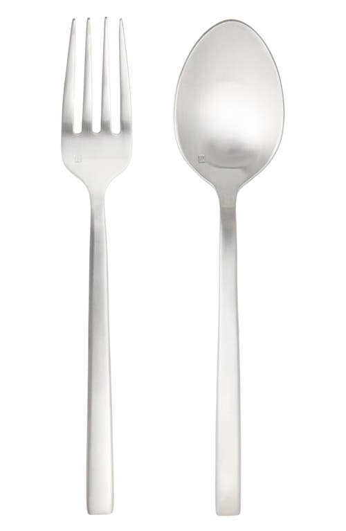Fortessa Arezzo Brushed 2-Piece Serving Set in Silver at Nordstrom