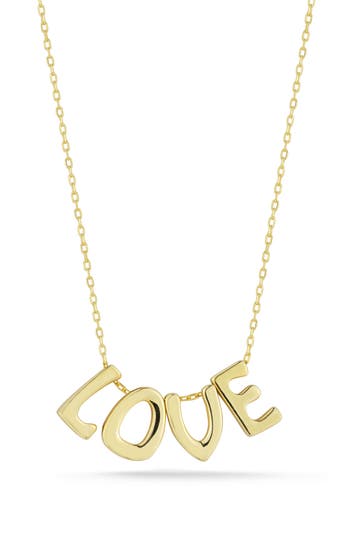 Glaze Jewelry Love Pendant Necklace In Gold