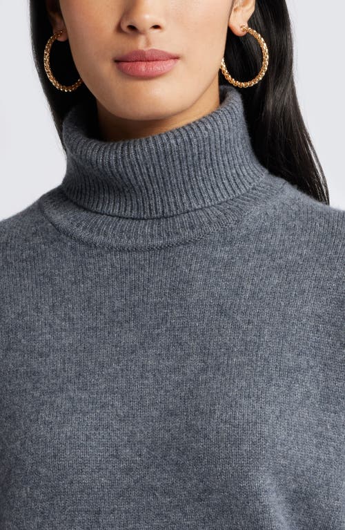 Shop Nordstrom Wool & Cashmere Turtleneck Sweater In Grey Dark Heather