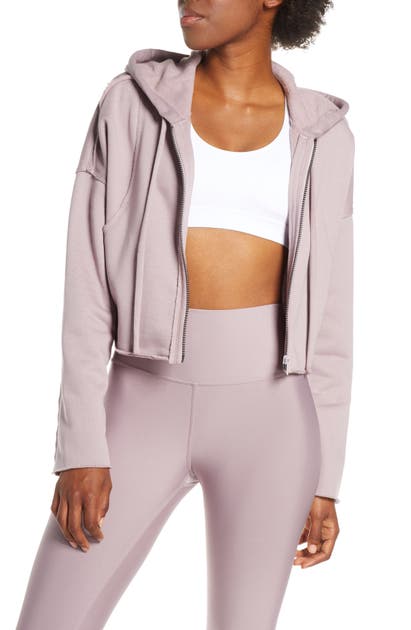 Click to view more detailed imagery on our partner's website Alo Yoga Cruiser Crop Jacket In Dusted Plum