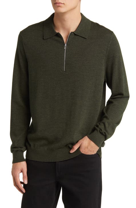 Quarter Zip Wool Polo Sweater