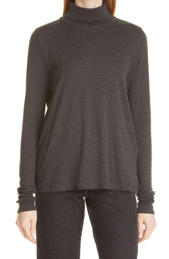 Eileen Fisher Scrunch Neck Top In Char