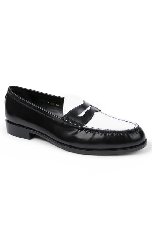 Anthony Veer Como Penny Loafer In Black White