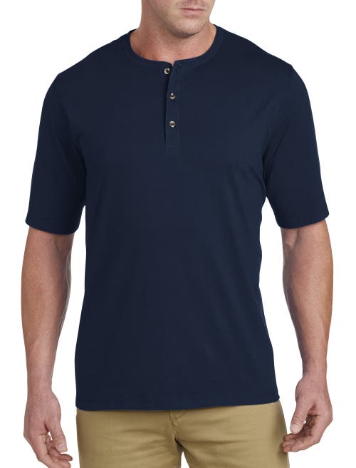 Harbor Bay Wicking Jersey Henley Shirt In Navy