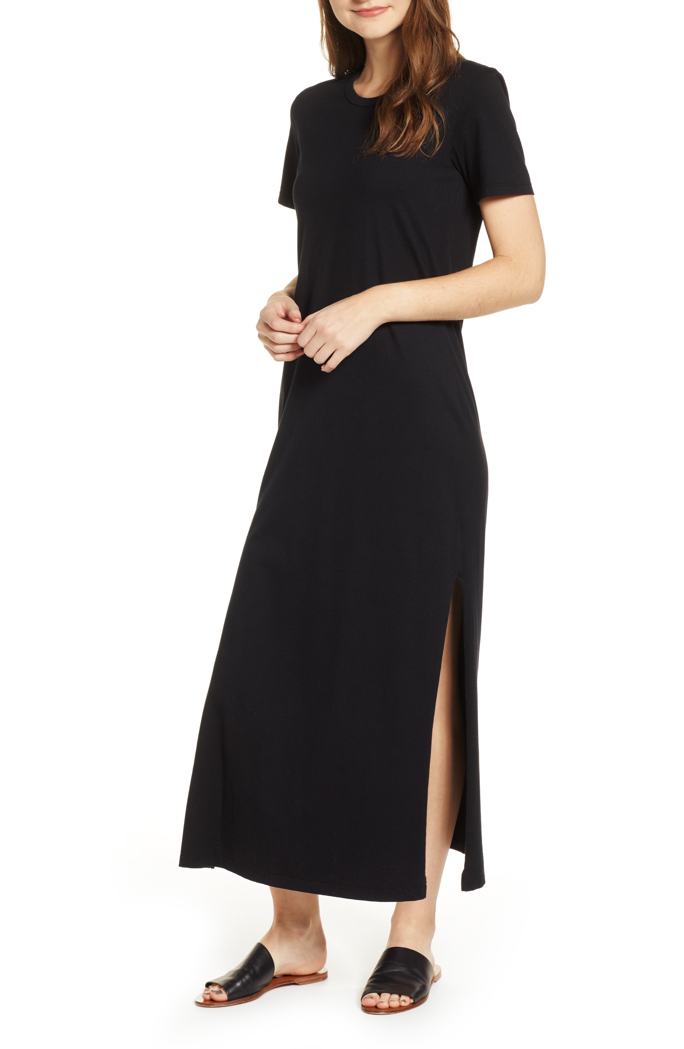 maxi t shirt dress with sleeves
