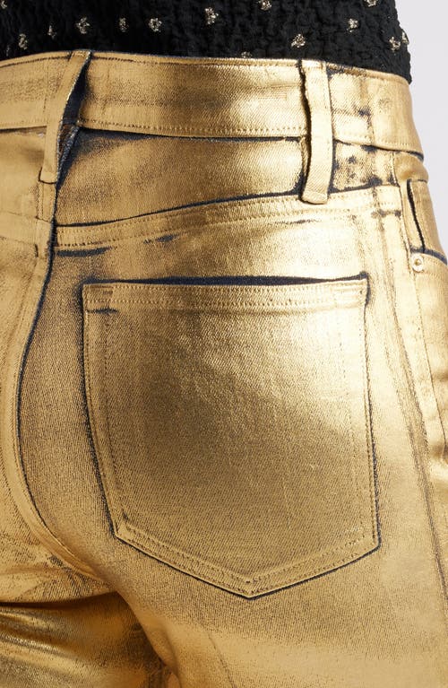 Shop Frame Le Crop Mini Bootcut Jeans In Gold Chrome