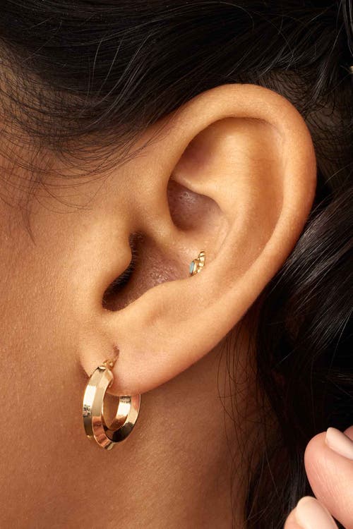 Oradina 14k Gold Clean Cut Hoops Earrings In Yellow Gold - 16mm