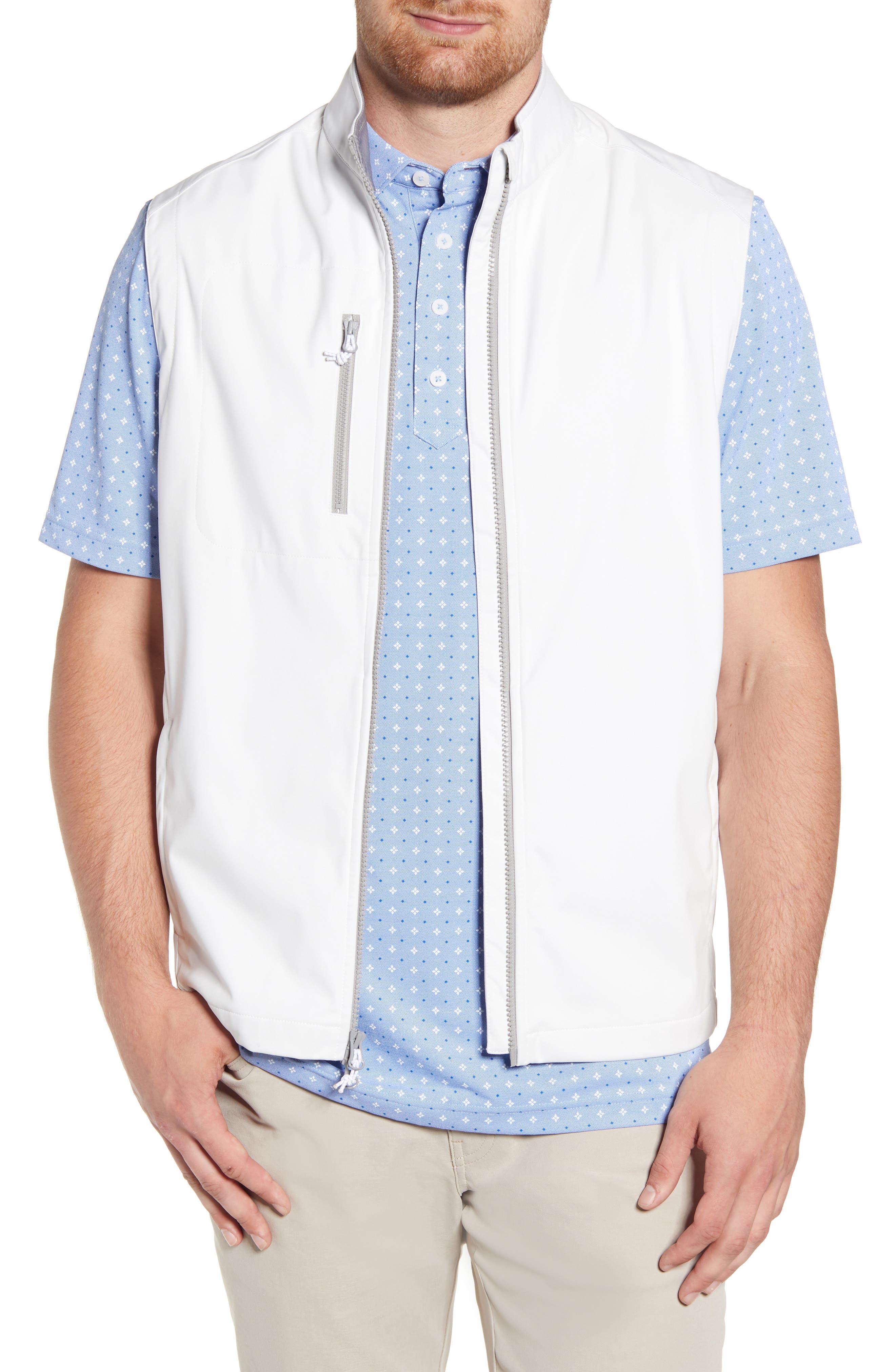 Johnnie-O Firestone Zip Vest, White