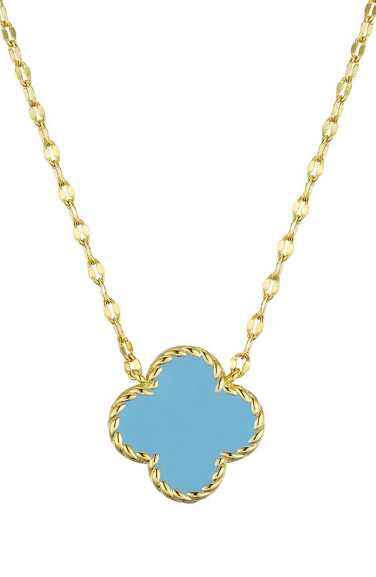 Shop Lily Nily Kids' Clover Pendant Necklace In Turquoise