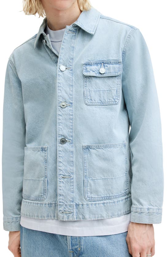 Shop Allsaints Eavis Denim Chore Jacket In Indigo Blue