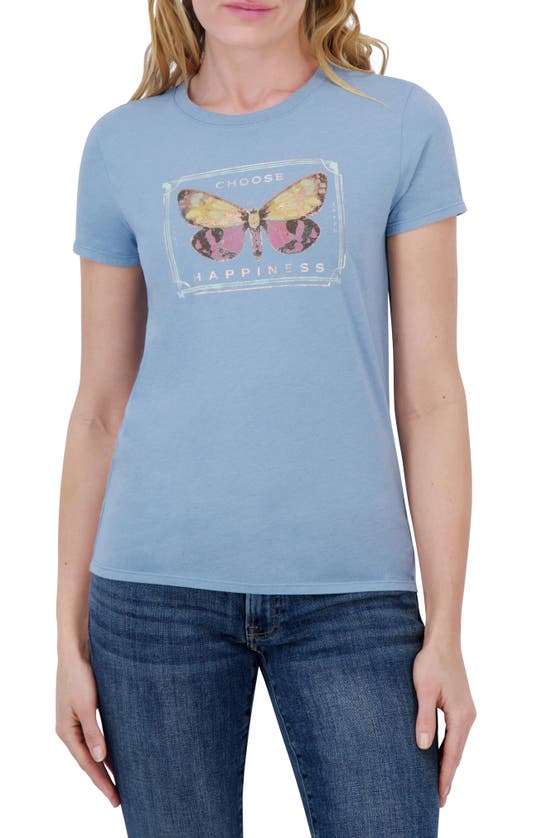 Lucky Brand Choose Happiness Graphic T-shirt In Mountain Sky