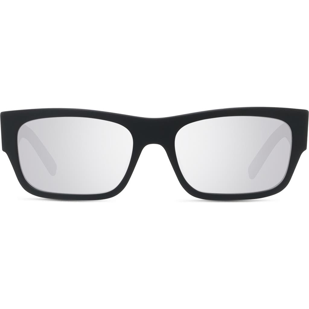 Givenchy 4g 56mm Rectangular Sugnlasses In Black