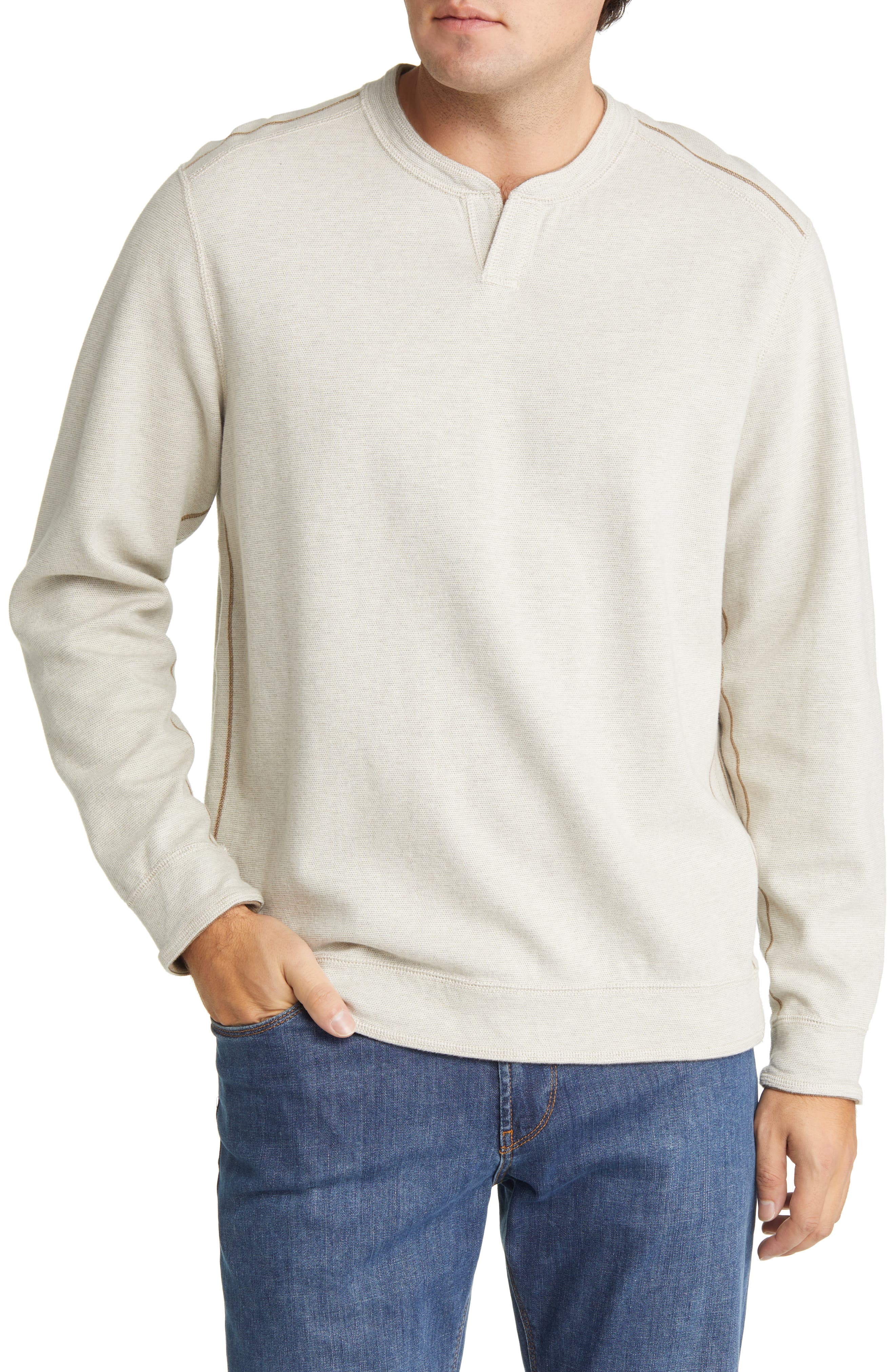 Tommy Bahama Flipfield Abaco Pullover, Mens, 2XL, Auberage Heather