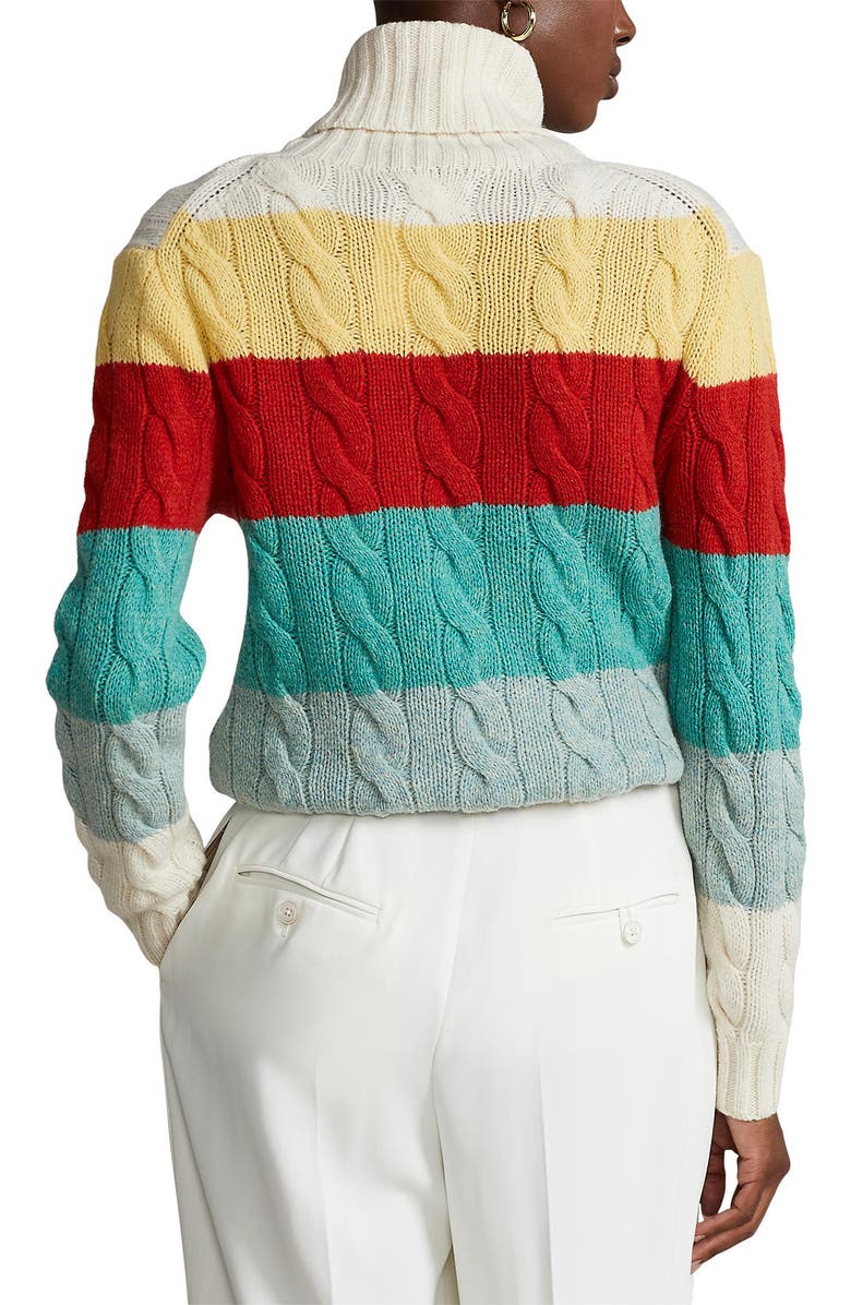 NEW【Ralph Lauren】Logo Striped Turtleneck Sweater ニット 
