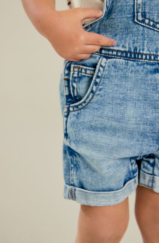 Shop Next Kids' Nonstretch Cotton Denim Shortalls In Blue