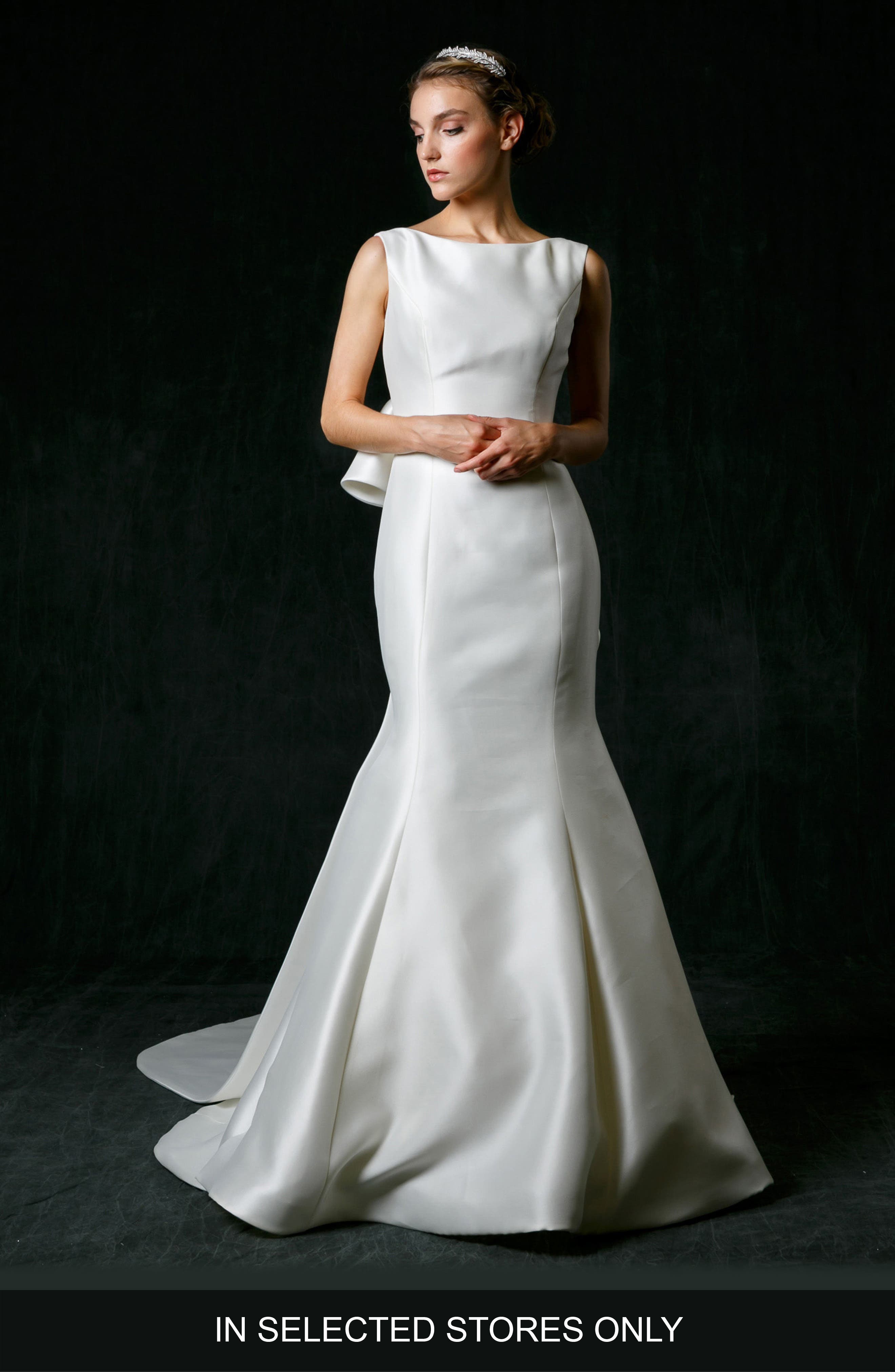 Sareh Nouri Naomi Bow Back Mikado Trumpet Gown