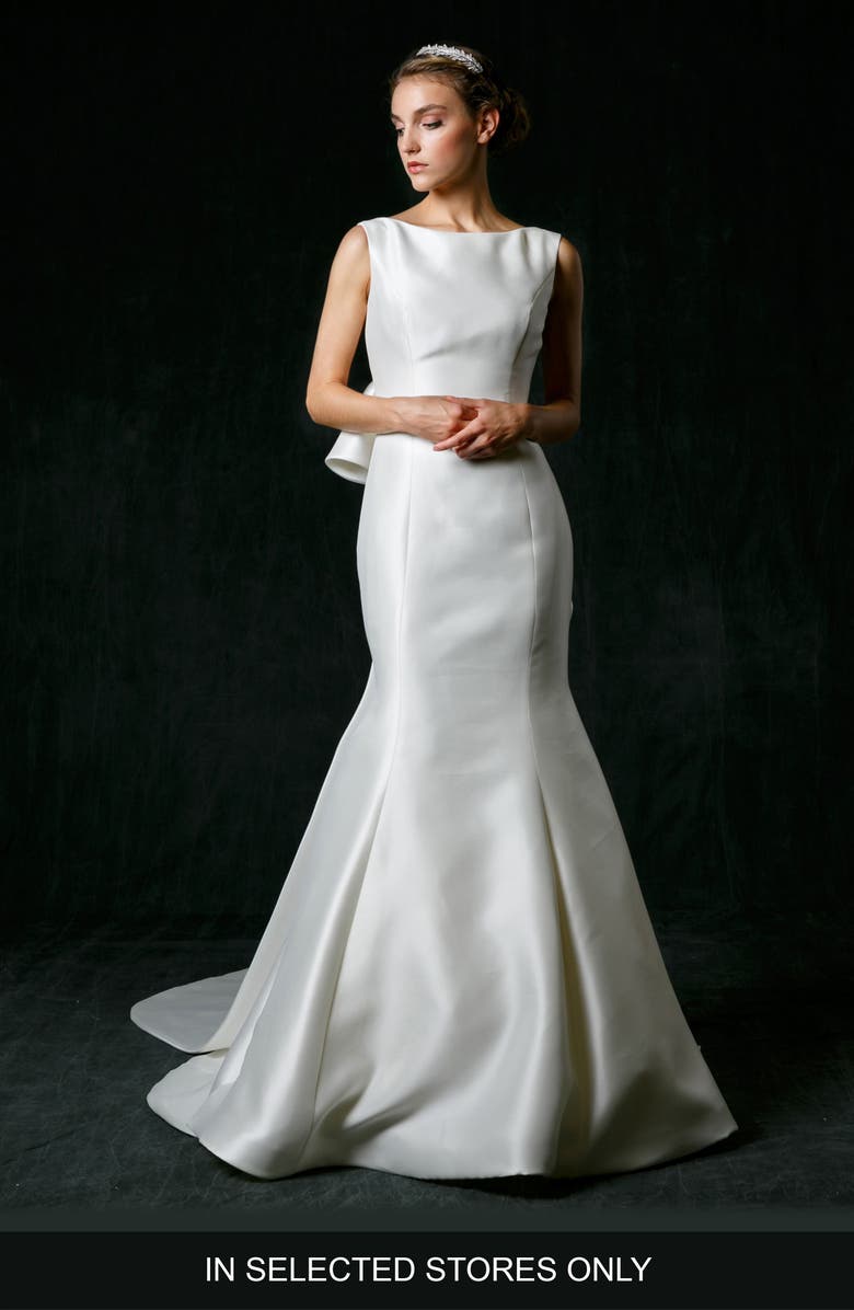 Mikado jersey bodice trumpet gown Clearance