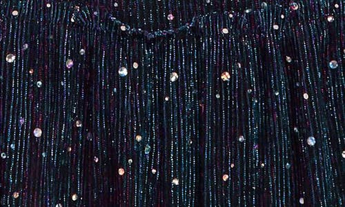 Shop Zunie Kids' Sequin Plissé Tiered Dress In Black Multi