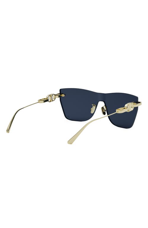 Shop Dior Cd Chain M3u 143mm Rimless Butterfly Sunglasses In Shiny Gold Dh/blue