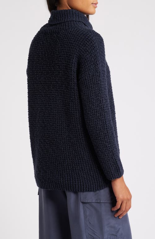 Shop Eileen Fisher Organic Cotton Turtleneck Sweater In Nocturne