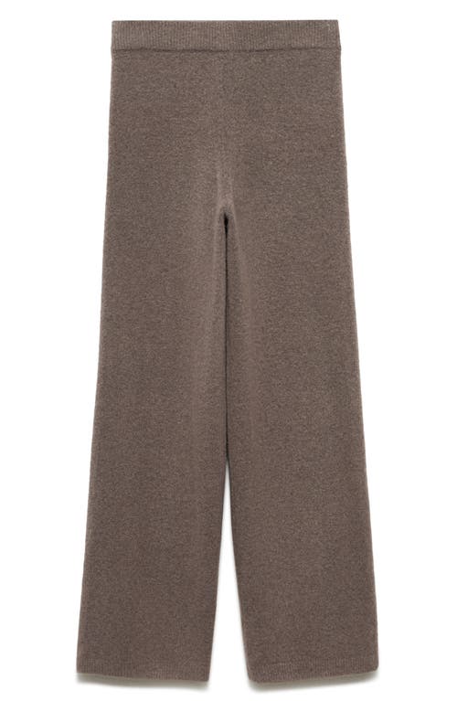 Mango Wide Leg Knit Pants In Brown