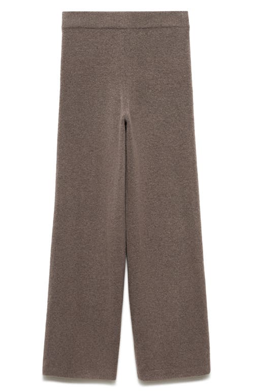 Shop Mango Wide Leg Knit Pants In Brown